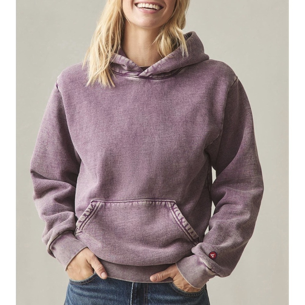 American Giant Vintage Pullover Hoodie Unisex USA Size XS Purple Relaxed Cotton